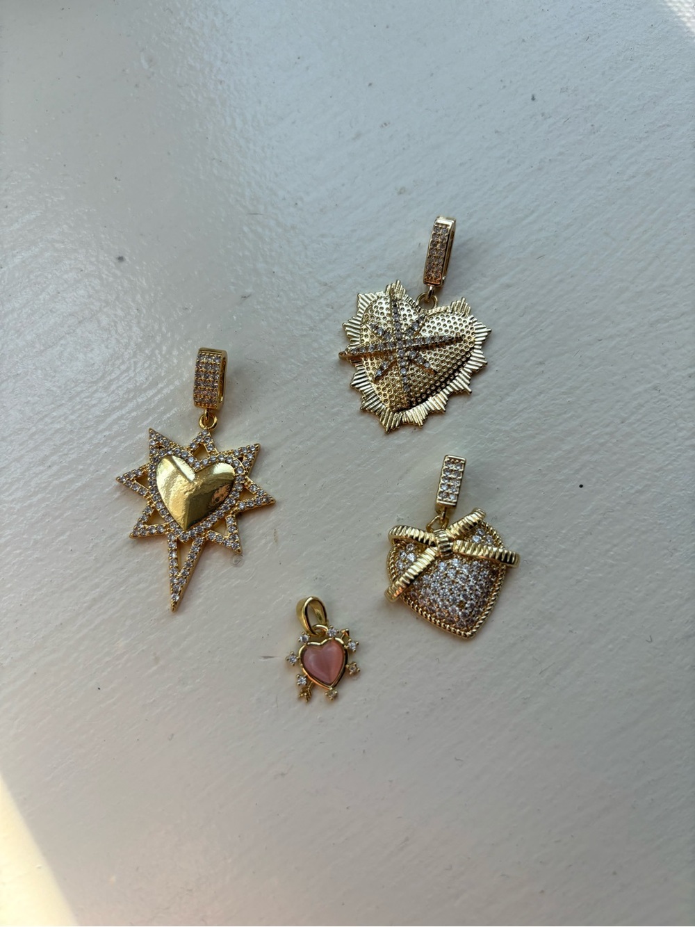 Gold Heart Charm Bundle - Adina Eden